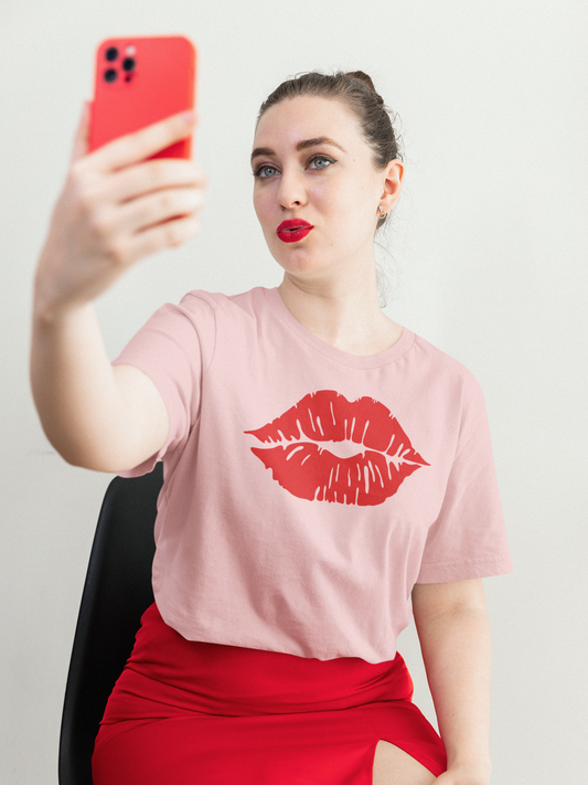 Sultry Red Kiss _ Unisex Jersey Short Sleeve Tee